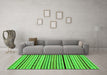 Machine Washable Abstract Green Modern Area Rugs in a Living Room,, wshabs2194grn