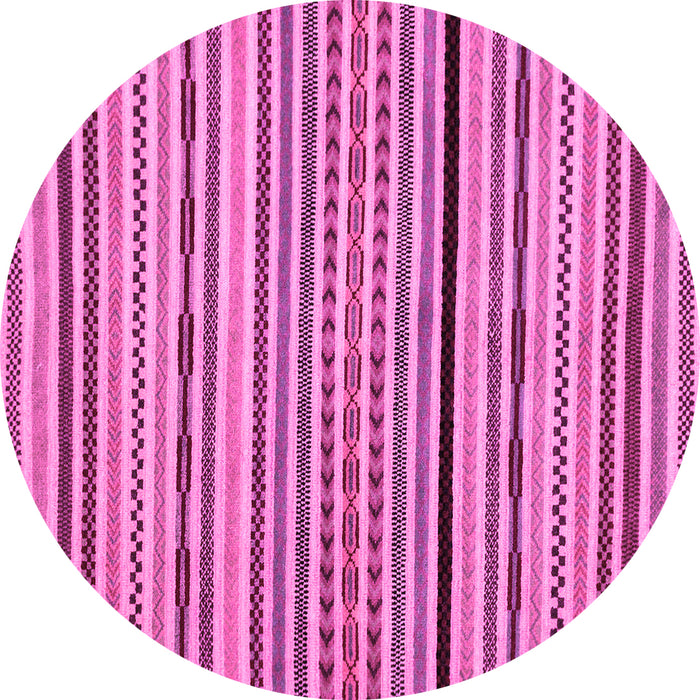 Round Machine Washable Abstract Pink Modern Rug, wshabs2194pnk