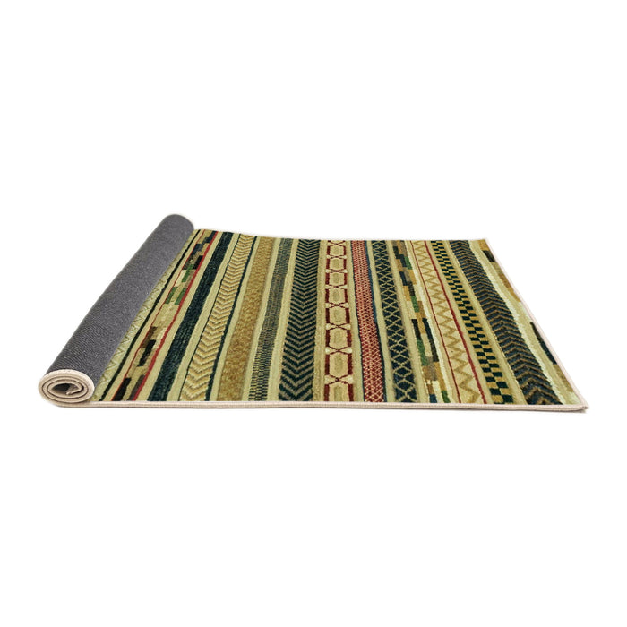 Sideview of Abstract Metallic Gold Modern Rug, abs2195