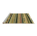 Sideview of Machine Washable Abstract Metallic Gold Rug, wshabs2195