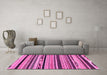 Machine Washable Abstract Pink Modern Rug in a Living Room, wshabs2195pnk