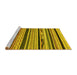 Sideview of Machine Washable Abstract Yellow Modern Rug, wshabs2195yw