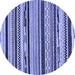 Round Abstract Blue Modern Rug, abs2195blu