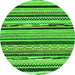 Round Abstract Green Modern Rug, abs2195grn