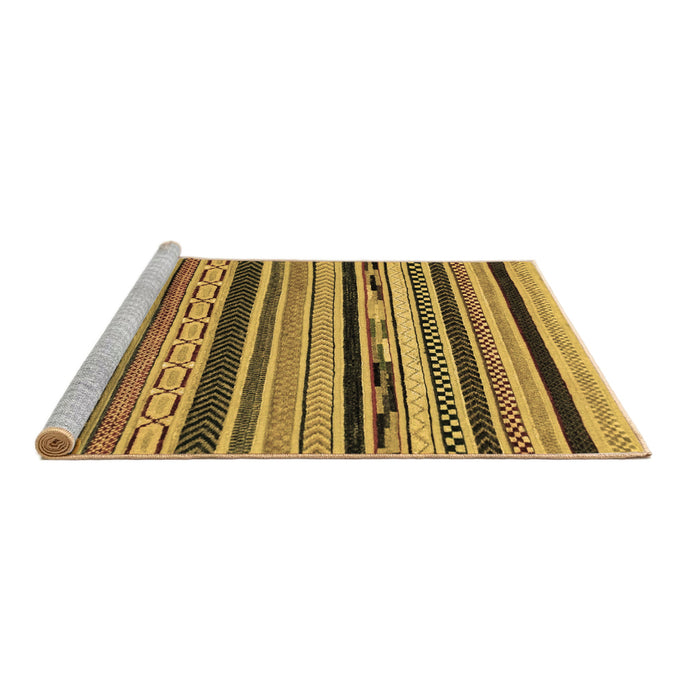 Sideview of Machine Washable Abstract Brown Modern Rug, wshabs2195brn