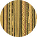 Round Abstract Brown Modern Rug, abs2195brn