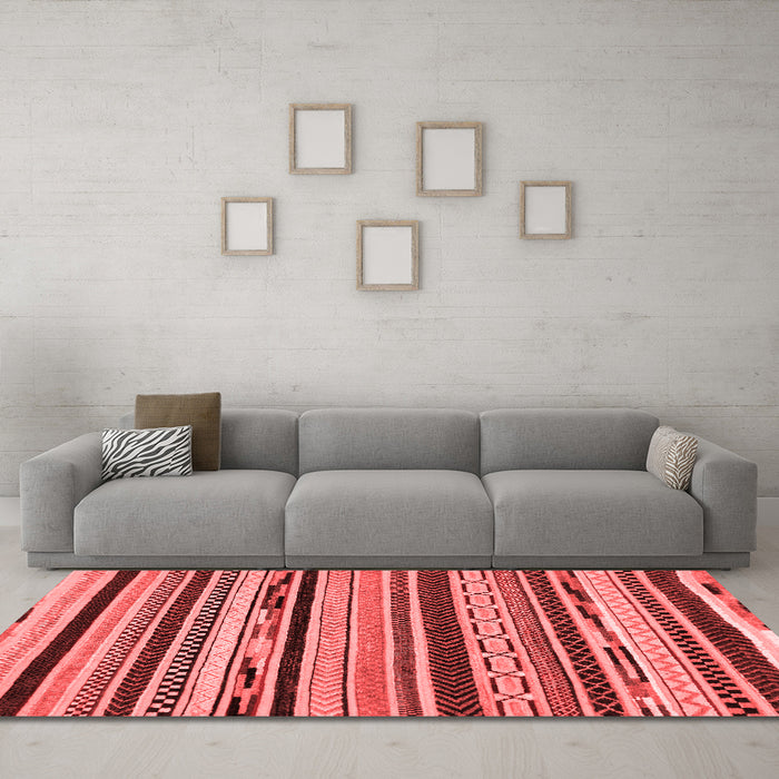 Modern Red Washable Rugs