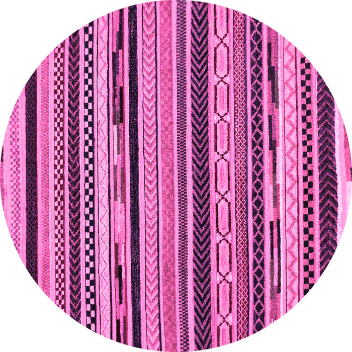 Round Abstract Pink Modern Rug, abs2195pnk