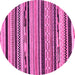 Round Abstract Pink Modern Rug, abs2195pnk