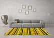 Machine Washable Abstract Yellow Modern Rug in a Living Room, wshabs2195yw