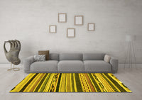 Machine Washable Abstract Yellow Modern Rug, wshabs2195yw