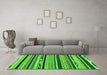 Machine Washable Abstract Green Modern Area Rugs in a Living Room,, wshabs2195grn