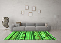 Machine Washable Abstract Green Modern Rug, wshabs2195grn