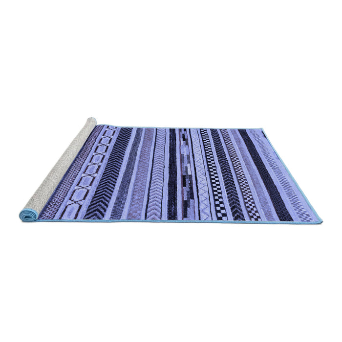 Sideview of Machine Washable Abstract Blue Modern Rug, wshabs2195blu