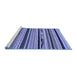 Sideview of Machine Washable Abstract Blue Modern Rug, wshabs2195blu