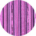 Round Machine Washable Abstract Purple Modern Area Rugs, wshabs2195pur