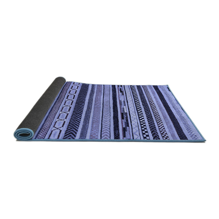 Sideview of Abstract Blue Modern Rug, abs2195blu