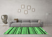 Machine Washable Abstract Emerald Green Modern Area Rugs in a Living Room,, wshabs2195emgrn