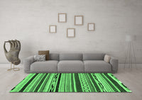 Machine Washable Abstract Emerald Green Modern Rug, wshabs2195emgrn