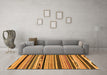 Machine Washable Abstract Orange Modern Area Rugs in a Living Room, wshabs2195org