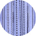 Round Abstract Blue Modern Rug, abs2196blu