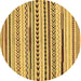 Round Abstract Brown Modern Rug, abs2196brn