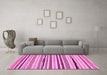 Machine Washable Abstract Pink Modern Rug in a Living Room, wshabs2196pnk