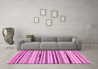 Machine Washable Abstract Pink Modern Rug, wshabs2196pnk