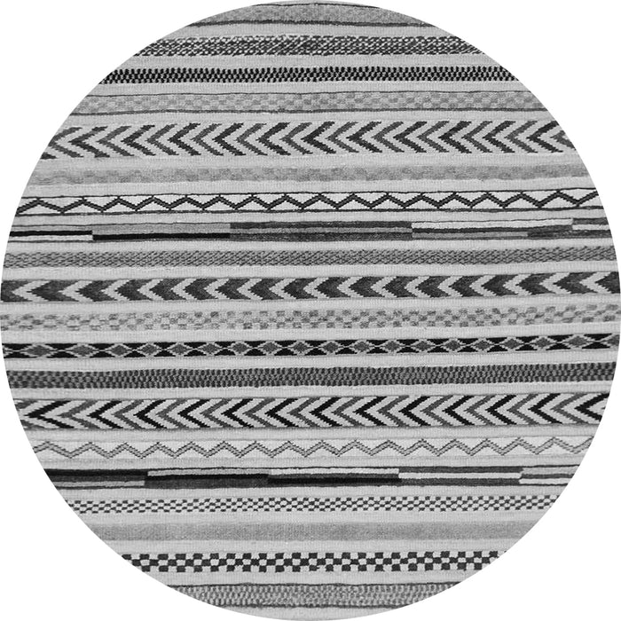 Round Machine Washable Abstract Gray Modern Rug, wshabs2196gry