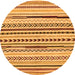 Round Abstract Orange Modern Rug, abs2196org