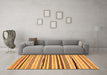 Machine Washable Abstract Orange Modern Area Rugs in a Living Room, wshabs2196org