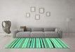 Machine Washable Abstract Turquoise Modern Area Rugs in a Living Room,, wshabs2196turq