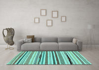 Machine Washable Abstract Light Blue Modern Rug, wshabs2196lblu