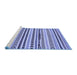 Sideview of Machine Washable Abstract Blue Modern Rug, wshabs2196blu