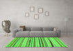 Machine Washable Abstract Green Modern Area Rugs in a Living Room,, wshabs2196grn