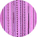 Round Machine Washable Abstract Purple Modern Area Rugs, wshabs2196pur