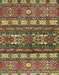 Abstract Copper Green Southwestern Rug, abs2197