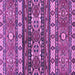 Square Machine Washable Southwestern Purple Country Area Rugs, wshabs2197pur