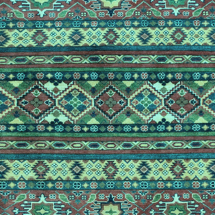 Machine Washable Southwestern Light Blue Country Rug, wshabs2197lblu