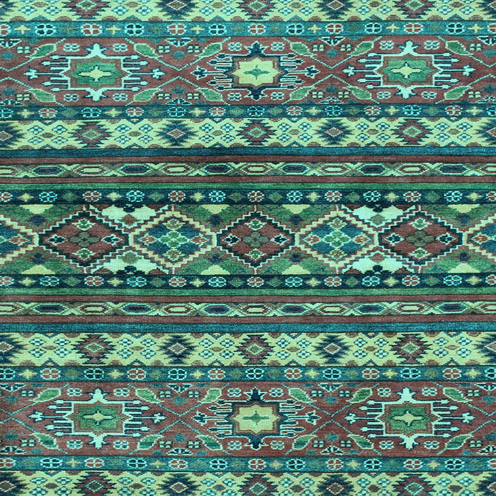 Square Machine Washable Southwestern Light Blue Country Rug, wshabs2197lblu