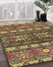 Abstract Copper Green Southwestern Rug in Family Room, abs2197