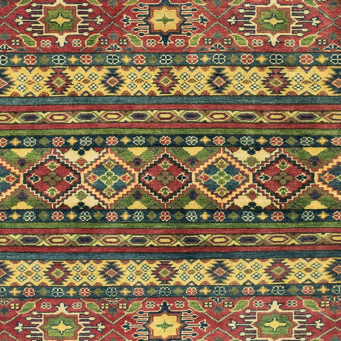 Machine Washable Abstract Brass Green Rug, wshabs2197