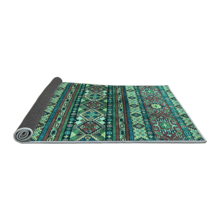 Sideview of Southwestern Light Blue Country Rug, abs2197lblu