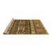 Sideview of Machine Washable Southwestern Brown Country Rug, wshabs2197brn