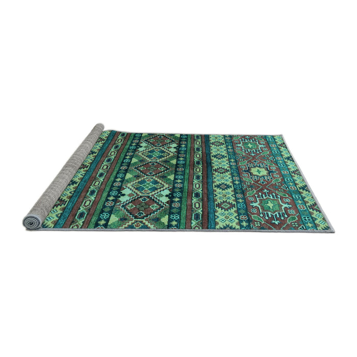 Sideview of Machine Washable Southwestern Light Blue Country Rug, wshabs2197lblu