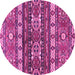 Round Southwestern Pink Country Rug, abs2197pnk