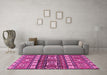 Machine Washable Southwestern Pink Country Rug in a Living Room, wshabs2197pnk