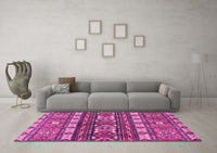 Machine Washable Southwestern Pink Country Rug, wshabs2197pnk