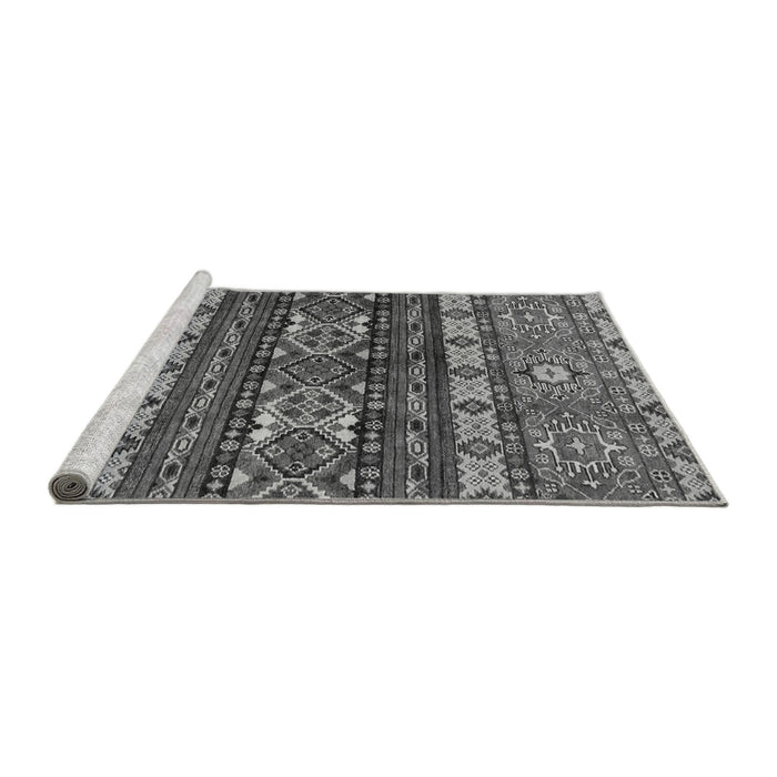Sideview of Machine Washable Southwestern Gray Country Rug, wshabs2197gry