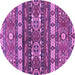 Round Southwestern Purple Country Rug, abs2197pur